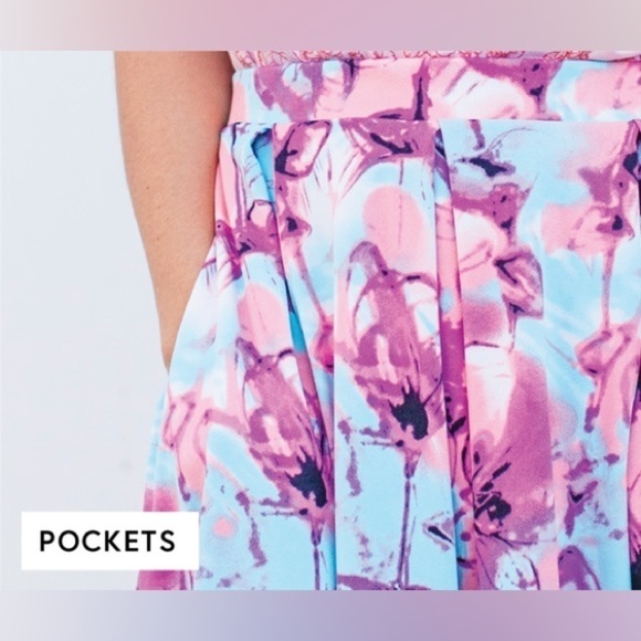 LuLaRoe Red-Pink Floral Madison. Size Large - Picture 8 of 8